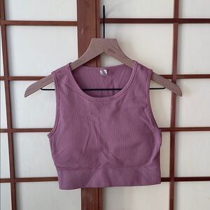Yogalicious Pink Fitted Crop Tank Top